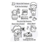 Let's Be Pirate You are a Treasure My Favorite Thanks for Looking After Me Treasure Chest Boy and Monkey - Set di fustelle in gomma e metallo per la realizzazione di biglietti, scrapbooking,