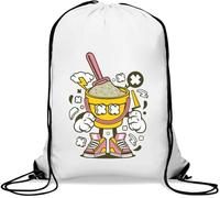 Let's Build A Sand Castle Bucket Graphic Gym Sack Casual Drawstring Bag Bianco