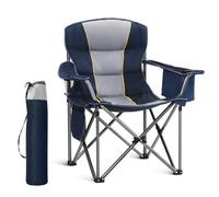 LET'S CAMP Sedia da campeggio pieghevole con portabevande e borsa frigo, pieghevole, fino a 200 kg