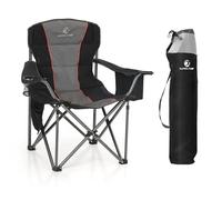 LET'S CAMP Sedia da campeggio pieghevole, sovradimensionata, resistente, imbottita, per esterni, con portabicchieri e borsa termica, capacità di peso 204 kg, spessore 600D Oxford Stoff