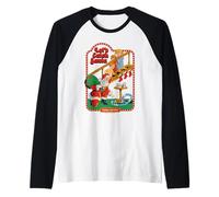 Let's Catch Santa Christmas Retro Vintage Funny Adult Humor Maglia con Maniche Raglan