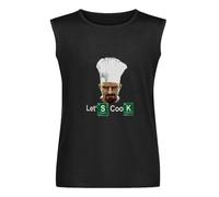 Let's Cook Chef Breaking Walter White Meth Heisenberg TV Bad Men's Sleeveless T-Shirt Black Graphic Unisex Vests Top Tee Shirt M