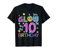 Let's Crazy It's My 10th Birthday Glowing 80s 10 Anni Maglietta