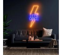 Let's Dance, insegna al neon personalizzata, insegna per camera da letto, festa con fulmini al neon, regalo personalizzato di compleanno, decorazione per feste