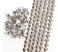 Let's Decorate 5 Metri Strisce di Borchie per Tappezzeria Fiore Nichel, Strisce Decorative di Chiodi per Finiture Divani Nastri, Borchie per Sedie da Giardino Interni, Borchie Libere Abbinate (Fiore