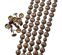 Let's Decorate Strisce decorative per tappezzeria, 10 m, diametro 16 mm, stile antico, con puntine per tappezzeria, per divano, testiera e panca (L: 16 mm antico)