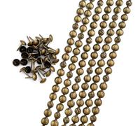 Let's Decorate Strisce decorative per tappezzeria, 10 m, diametro 9,5 mm, in ottone, con puntine per tappezzeria, per divano, testiera, panca (B: ottone da 9,5 mm)