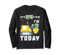 Let's Dig and Play I'm 2 Today Compleanno 2 ° compleanno Excavato Maglia a Manica