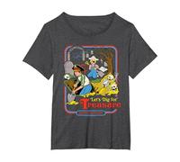 Let's Dig for Treasure Pirate Retro Funny Adult Humor Maglietta, Donna Plus-Size, Grigio Scuro, 2X