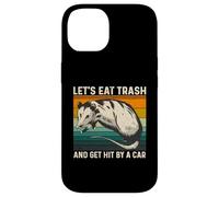 Let's Eat Trash And Get Hit By A Car Retro Vintage Opossum Custodia per iPhone 14