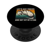 Let's Eat Trash And Get Hit By A Car Retro Vintage Opossum PopSockets PopGrip Adesivo
