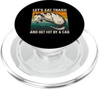 Let's Eat Trash And Get Hit By A Car Retro Vintage Opossum PopSockets PopGrip per MagSafe