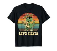Lets Fiesta Dinosaur Maracas Sombrero Cinco De Mayo Maglietta