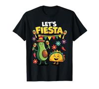 Lets Fiesta Taco Avocado Divertente Cinco De Mayo Festa Messicana Maglietta