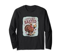 Let's Get Basted Turkey Bere Birra Saluti per la Turchia Day Maglia a Manica