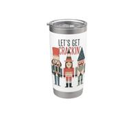 Lets Get Crackin Nutcracker Christmas Pun Bicchiere termico in acciaio inox doppia parete