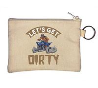 Let's Get Dirty - Portamonete a quattro ruote con scritta "Dirt Bike", colore: Beige