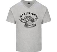 Lets Get Fungi Magia Funghi Lsd Uomo Scollo A V Cotone T-Shirt