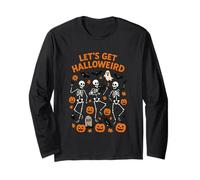 Let's Get Halloween Scheletri Zucche Maglia a Manica