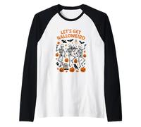 Let's Get Halloween Scheletri Zucche Maglia con Maniche Raglan