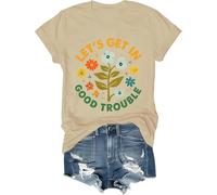 Lets Get in Good Trouble Shirt Donna Uomo Social Justice T-Shirt Get in Good Trouble Tee Top, cachi, S