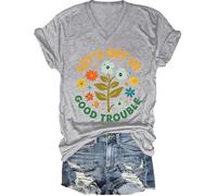 Lets Get in Good Trouble Shirt Donna Uomo Social Justice T-Shirt Get in Good Trouble Tee Top, Grigio-v, S