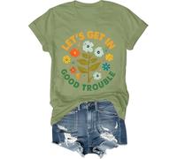 Lets Get in Good Trouble Shirt Donna Uomo Social Justice T-Shirt Get in Good Trouble Tee Top, Verde, S