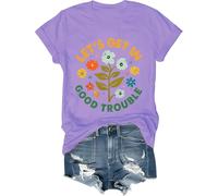 Lets Get in Good Trouble Shirt Donna Uomo Social Justice T-Shirt Get in Good Trouble Tee Top, Viola chiaro, S