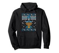 Let's Get Lit Menorah Brutto Natale Felice Hanukkah Felpa con Cappuccio