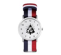 Let's Get LIT - Orologio sportivo da uomo e donna, con cinturino in nylon, orologio analogico al quarzo, Stile:, regular