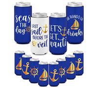 Let's Get Nauti Bachelorette Party Slim Can Maniche 12 PZ Bevande Maniche Nautiche Sailor Tema Partito Bevande Holder Bridal Shower Party Supplies Last Sail Before The Veil Party