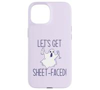 Let's Get Sheet Faced! Divertente Halloween Bere Ghost Meme Custodia per iPhone 15