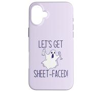 Let's Get Sheet Faced! Divertente Halloween Bere Ghost Meme Custodia per iPhone 16 Plus