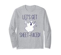 Let's Get Sheet Faced! Divertente Halloween Bere Ghost Meme Maglia a Manica