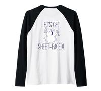 Let's Get Sheet Faced! Divertente Halloween Bere Ghost Meme Maglia con Maniche Raglan