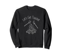 Lets Get Toasted Camping Marshmallow pun Campfire Smores Felpa