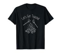 Lets Get Toasted Camping Marshmallow pun Campfire Smores Maglietta