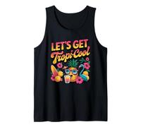 Let's Get Tropi-Cool Flamingo Ananas Beach Graphic Canotta