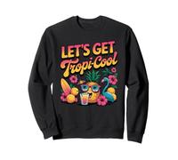 Let's Get Tropi-Cool Flamingo Ananas Beach Graphic Felpa