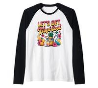 Let's Get Tropi-Cool Flamingo Ananas Beach Graphic Maglia con Maniche Raglan