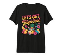 Let's Get Tropi-Cool Flamingo Ananas Beach Graphic Maglietta Premium