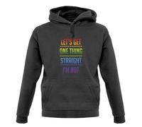 Let's Get Uno Cosa Dritto,I'M Not - Felpa con Cappuccio / - Gay - Lesbico -