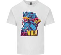 Lets Get Wild Rhino Gorilla Elefante Ippopotamo T-Shirt Ragazzi Ragazze