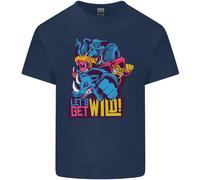 Lets Get Wild Rhino Gorilla Elefante Ippopotamo T-Shirt Ragazzi Ragazze