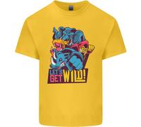 Lets Get Wild Rhino Gorilla Elefante Ippopotamo T-Shirt Ragazzi Ragazze