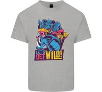 Lets Get Wild Rhino Gorilla Elefante Ippopotamo T-Shirt Ragazzi Ragazze