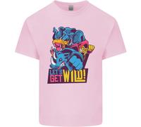 Lets Get Wild Rhino Gorilla Elefante Ippopotamo T-Shirt Ragazzi Ragazze
