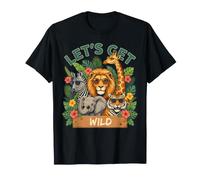Let's Get Wild Safari Animale Giungla Fauna Selvatica gra Maglietta