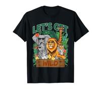 Lets Get Wild Safari Animals Zoo Adventure Maglietta