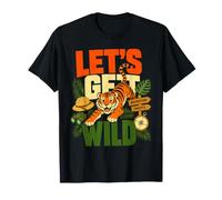 Let's Get Wild Tiger Compleanno Safari Jungle Adventure Maglietta